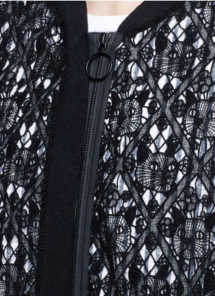 Detail View - Click To Enlarge - DAWEI - Cat guipure lace bomber jacket