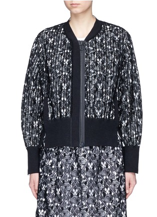 Main View - Click To Enlarge - DAWEI - Cat guipure lace bomber jacket