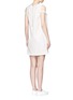 Back View - Click To Enlarge - COMME MOI - Contrast topstitch ribbon crepe sleeveless dress