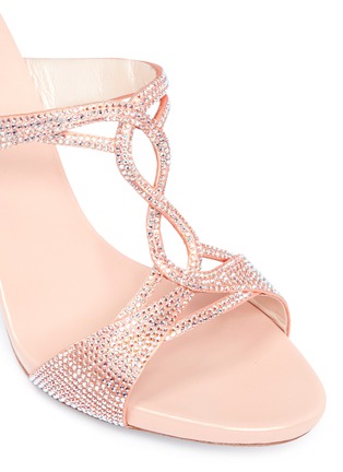 Detail View - Click To Enlarge - RENÉ CAOVILLA - Strass pavé twisted satin sandals