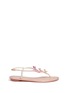 Main View - Click To Enlarge - RENÉ CAOVILLA - Bow strass embellished satin thong sandals