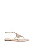 Main View - Click To Enlarge - RENÉ CAOVILLA - Glass crystal embellished Karung leather sandals