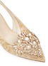 Detail View - Click To Enlarge - RENÉ CAOVILLA - Strass and pearl lace slingback skimmer flats