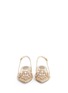 Front View - Click To Enlarge - RENÉ CAOVILLA - Strass and pearl lace slingback skimmer flats