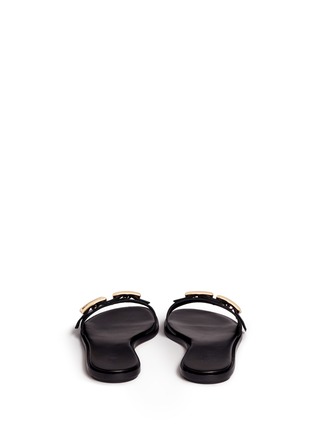Back View - Click To Enlarge - TIBI - 'Frida' double buckle leather slide sandals