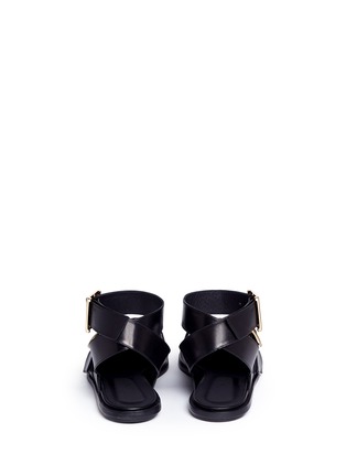 Back View - Click To Enlarge - TIBI - 'Leigh' buckle strap leather flats