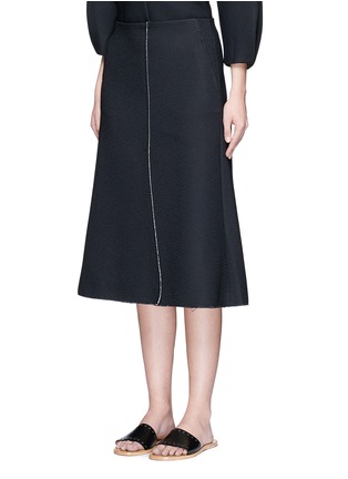 Front View - Click To Enlarge - TIBI - Split front crepe sable fluted skirt