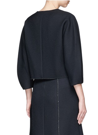 Back View - Click To Enlarge - TIBI - Sculpted sleeve crepe sable top