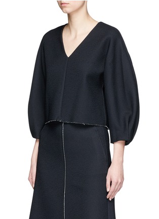 Front View - Click To Enlarge - TIBI - Sculpted sleeve crepe sable top