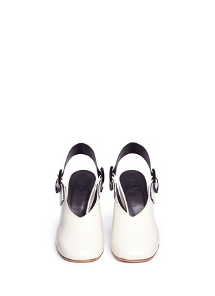 Front View - Click To Enlarge - TIBI - 'Jillian' buckled leather slingback choked-up pumps