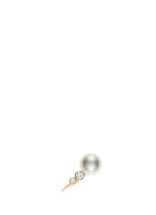 Main View - Click To Enlarge - SOPHIE BILLE BRAHE - 'Lulu des Etoiles' pearl diamond 14k gold single left earring