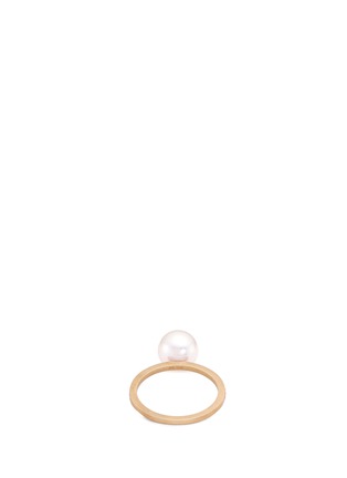 Figure View - Click To Enlarge - SOPHIE BILLE BRAHE - 'Lisa Pavé' diamond Akoya pearl 18k yellow gold ring
