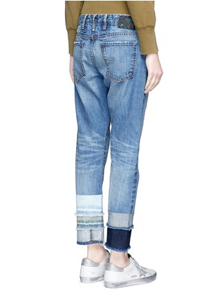 Back View - Click To Enlarge - 72877 - 'Savanna' frayed patchwork cuff jeans