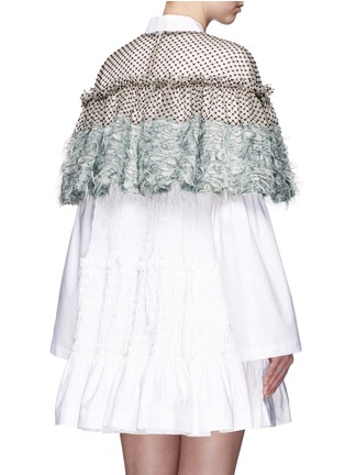 Back View - Click To Enlarge - ANAÏS JOURDEN - Frayed gauze dot embroidered tulle cape