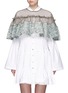 Main View - Click To Enlarge - ANAÏS JOURDEN - Frayed gauze dot embroidered tulle cape