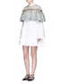 Figure View - Click To Enlarge - ANAÏS JOURDEN - Frayed gauze dot embroidered tulle cape