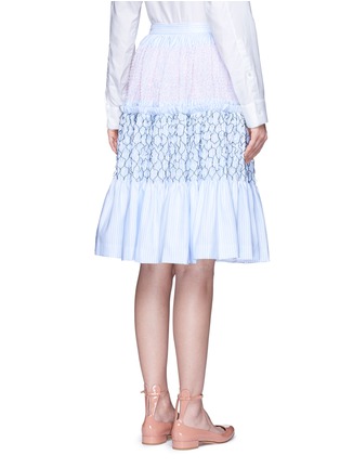 Back View - Click To Enlarge - ANAÏS JOURDEN - Stripe smocked tiered Oxford skirt
