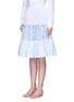 Front View - Click To Enlarge - ANAÏS JOURDEN - Stripe smocked tiered Oxford skirt