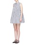 Front View - Click To Enlarge - ANAÏS JOURDEN - Stripe tiered cotton poplin shirt dress