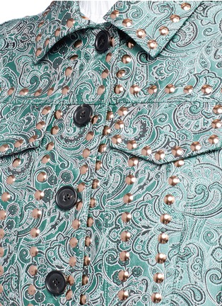 Detail View - Click To Enlarge - ANAÏS JOURDEN - 'Emerald China' stud paisley jacquard trucker jacket