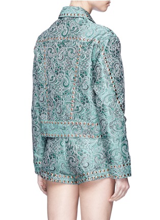 Back View - Click To Enlarge - ANAÏS JOURDEN - 'Emerald China' stud paisley jacquard trucker jacket