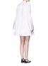 Back View - Click To Enlarge - ANAÏS JOURDEN - Smocked panel Oxford shirt dress
