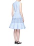 Back View - Click To Enlarge - ANAÏS JOURDEN - Smocked tiered Oxford sleeveless shirt dress