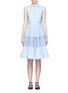 Main View - Click To Enlarge - ANAÏS JOURDEN - Smocked tiered Oxford sleeveless shirt dress