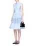 Figure View - Click To Enlarge - ANAÏS JOURDEN - Smocked tiered Oxford sleeveless shirt dress