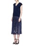 Figure View - Click To Enlarge - 73182 - 'Arp' knit top and charmeuse dress set