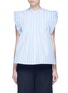 Main View - Click To Enlarge - 73182 - 'Italo' pleated butterfly sleeve stripe shirt