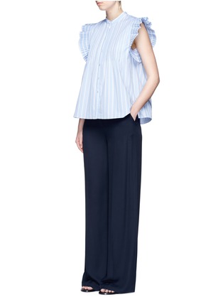 Figure View - Click To Enlarge - 73182 - 'Italo' pleated butterfly sleeve stripe shirt