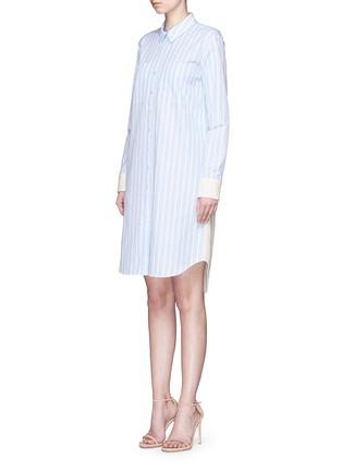Front View - Click To Enlarge - 73182 - 'Grayson' eyelet lace stripe shirt dress