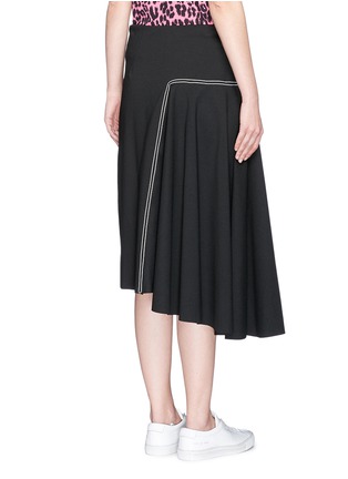 Back View - Click To Enlarge - BASSIKE - Contrast topstitched bonded jersey asymmetric skirt