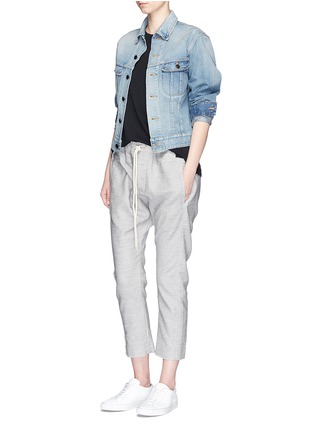 Figure View - Click To Enlarge - BASSIKE - Elastic waist twill pants