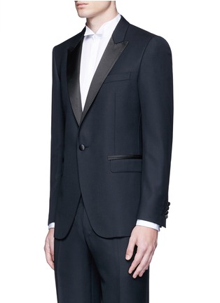 Front View - Click To Enlarge - LANVIN - 'Attitude' satin trim wool tuxedo suit