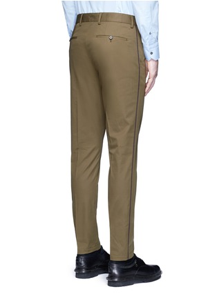Back View - Click To Enlarge - LANVIN - Slim fit ribbon stripe chinos