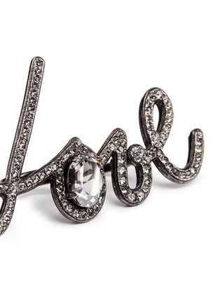 Detail View - Click To Enlarge - LANVIN - 'Love' glass crystal two finger ring