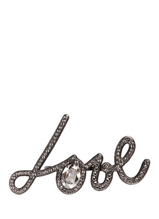 Main View - Click To Enlarge - LANVIN - 'Love' glass crystal two finger ring