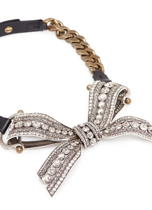 Detail View - Click To Enlarge - LANVIN - 'Diane' crystal bow pendant curb chain necklace