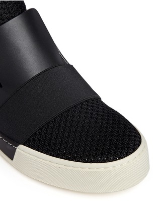 Detail View - Click To Enlarge - BALENCIAGA - Leather mesh combo high top skate slip-ons