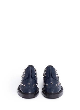 Front View - Click To Enlarge - BALENCIAGA - Stud leather laceless brogues