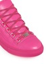 Detail View - Click To Enlarge - BALENCIAGA - 'Arena' creased neon lambskin leather sneakers