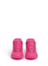 Front View - Click To Enlarge - BALENCIAGA - 'Arena' creased neon lambskin leather sneakers