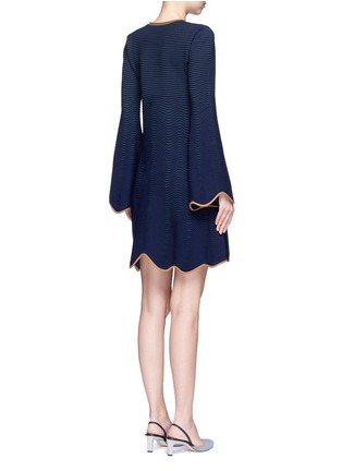 Back View - Click To Enlarge - ROKSANDA - 'Gail' wavy piped knit dress
