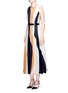 Figure View - Click To Enlarge - ROKSANDA - 'Rebecca' colourblock silk seersucker midi dress