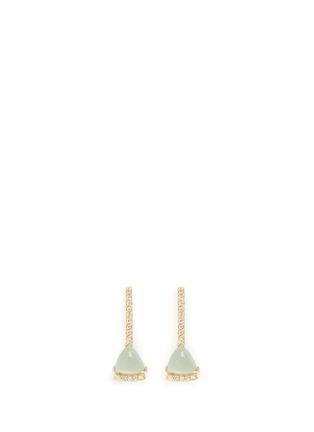 Main View - Click To Enlarge - PHYNE BY PAIGE NOVICK - 'Building Blocks' diamond pavé 18k gold opal earrings