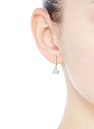 Figure View - Click To Enlarge - PHYNE BY PAIGE NOVICK - 'Building Blocks' diamond pavé 18k gold opal earrings