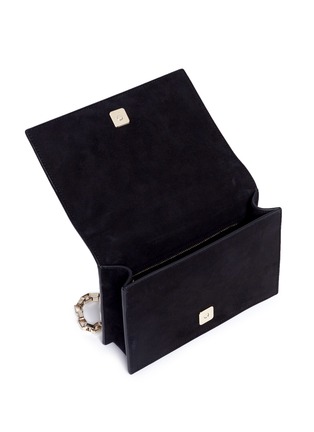 Detail View - Click To Enlarge - TOMASINI - '40 Squares' mini mirror plate suede shoulder bag