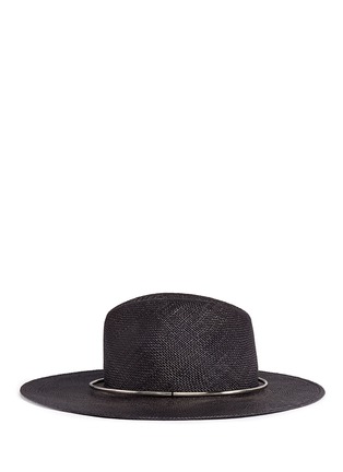 Figure View - Click To Enlarge - JANESSA LEONÉ - 'Begonia' metal ring straw Panama hat
